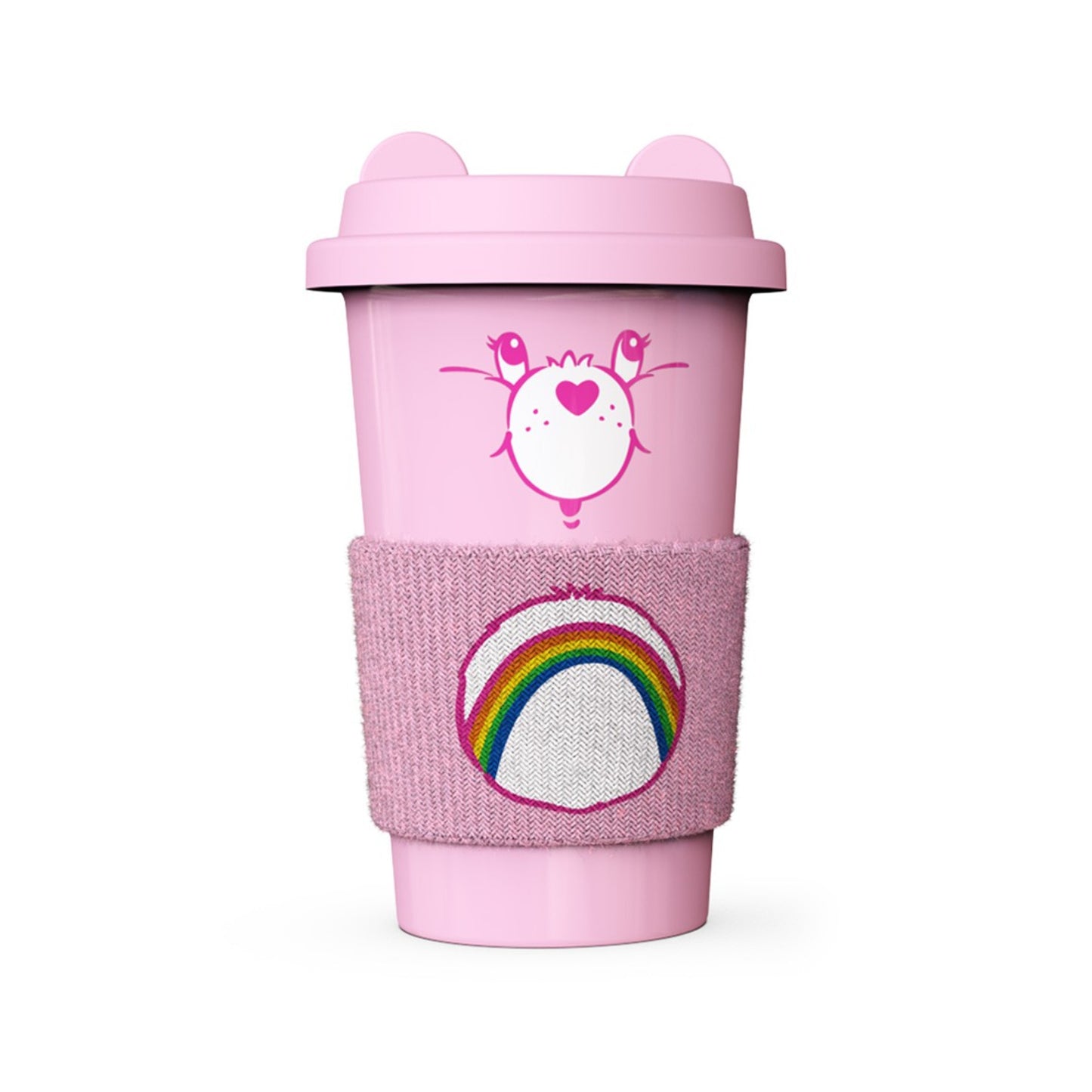 Care Bears Travel Mug Cheer Bear - 400ml, Woven Sleeve, Pink