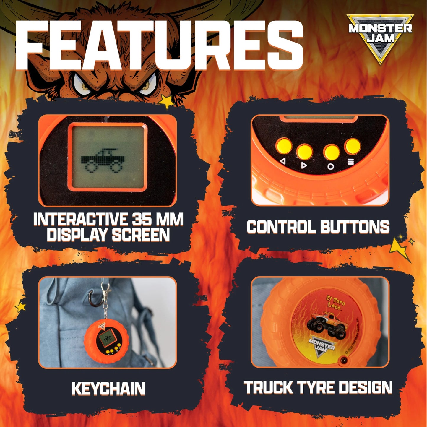Monster Jam Digital Truck Keyring Game - El Toro Loco
