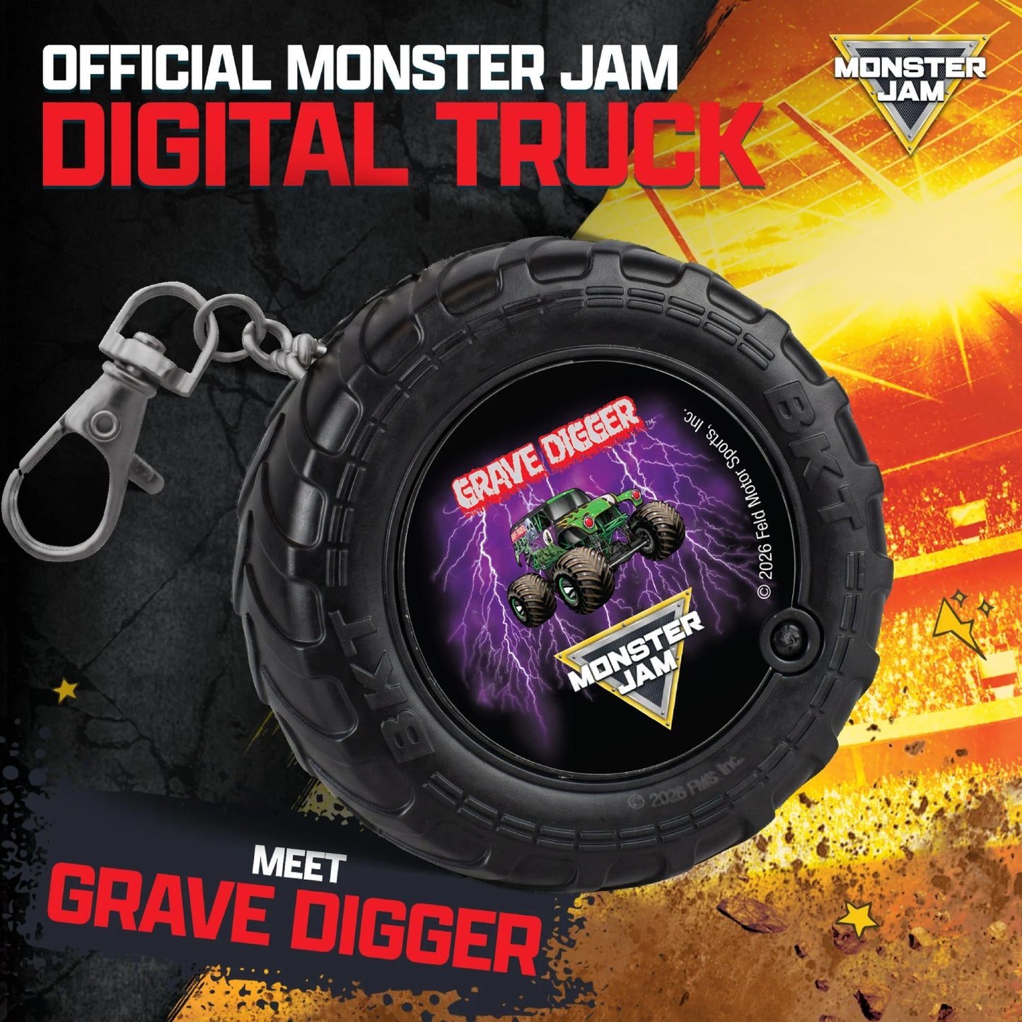 Monster Jam Digital Truck Keyring Game - Grave Digger