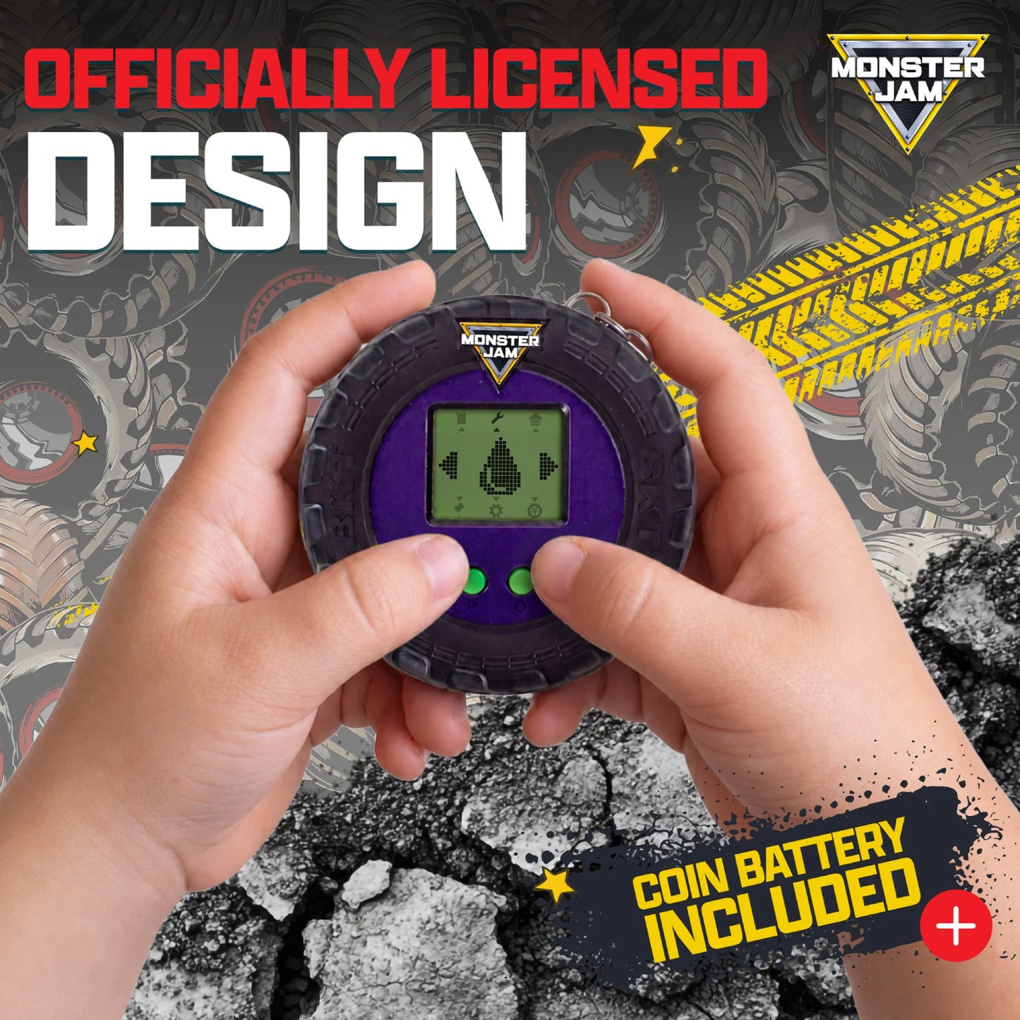 Monster Jam Digital Truck Keyring Game - Grave Digger