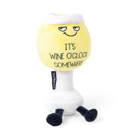 "It's Wine O'Clock Somewhere" Plush White Wine